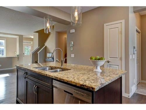108 New Brighton Grove Se, Calgary, AB - Indoor Photo Showing Kitchen With Double Sink