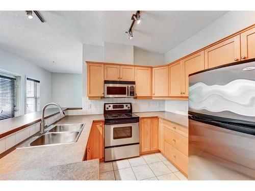 200-1414 17 Street Se, Calgary, AB - Indoor Photo Showing Kitchen With Double Sink