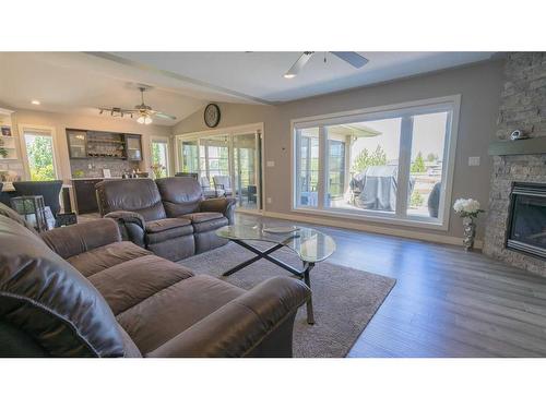 86 Langford Crescent, Red Deer, AB - Indoor Photo Showing Living Room With Fireplace