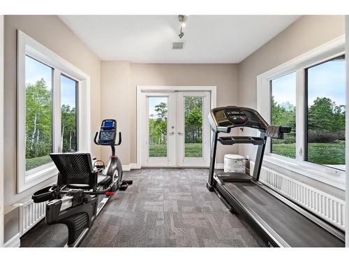 309 Wild Rose Close, Rural Rocky View County, AB - Indoor Photo Showing Gym Room