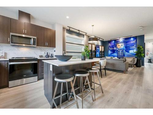 16 Amblefield View Nw, Calgary, AB - Indoor Photo Showing Kitchen With Stainless Steel Kitchen With Upgraded Kitchen