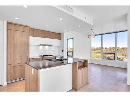 1208-128 2 Street Sw, Calgary, AB - Indoor Photo Showing Kitchen With Upgraded Kitchen