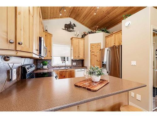 4031-25054 South Pine Lake Road, Rural Red Deer County, AB - Indoor Photo Showing Kitchen With Double Sink