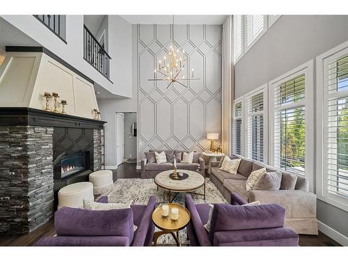 237 Silverado Ranch Manor Sw, Calgary, AB - Indoor Photo Showing Living Room With Fireplace