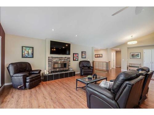 34456 Range Road 23, Rural Red Deer County, AB - Indoor Photo Showing Living Room With Fireplace