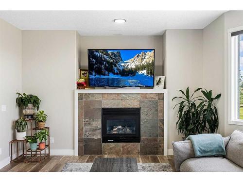 254141 Range Road 274, Rural Rocky View County, AB - Indoor Photo Showing Living Room With Fireplace