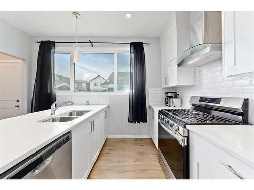 25 Lucas Rise Nw, Calgary, AB - Indoor Photo Showing Kitchen With Stainless Steel Kitchen With Double Sink With Upgraded Kitchen