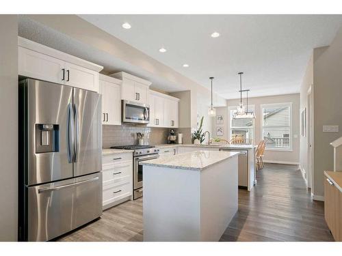 295 Creekstone Way Sw, Calgary, AB - Indoor Photo Showing Kitchen With Stainless Steel Kitchen With Upgraded Kitchen