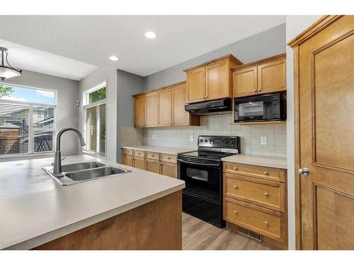 353 Chapalina Terrace Se, Calgary, AB - Indoor Photo Showing Kitchen With Double Sink