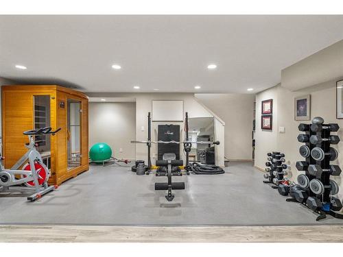 156 Toki Road, Rural Rocky View County, AB - Indoor Photo Showing Gym Room