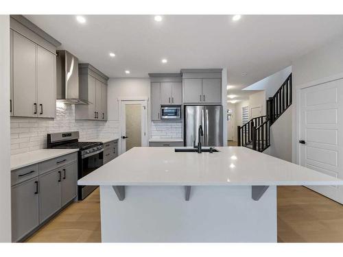 125 Creekstone Path Sw, Calgary, AB - Indoor Photo Showing Kitchen With Upgraded Kitchen