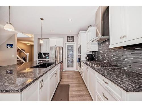 54 Masters Mews Se, Calgary, AB - Indoor Photo Showing Kitchen With Double Sink With Upgraded Kitchen