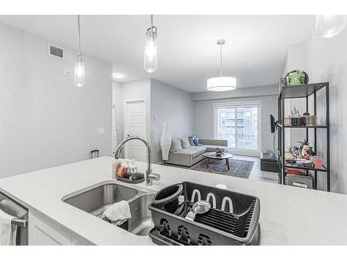 301-40 Carrington Plaza Nw, Calgary, AB - Indoor Photo Showing Kitchen With Double Sink With Upgraded Kitchen