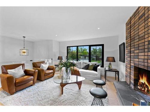 223 Parkside Way Se, Calgary, AB - Indoor Photo Showing Living Room With Fireplace