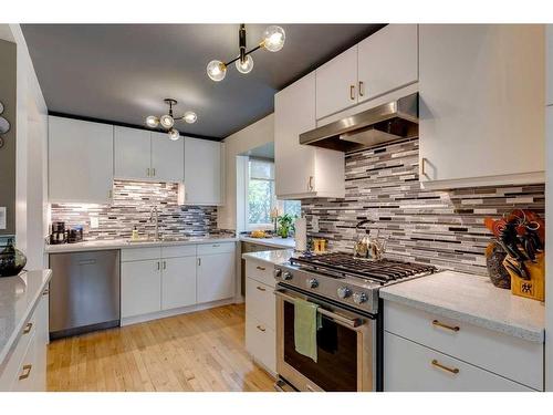 117 Strandell Crescent Sw, Calgary, AB - Indoor Photo Showing Kitchen With Upgraded Kitchen