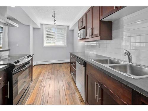 101D-4455 Greenview Drive Ne, Calgary, AB - Indoor Photo Showing Kitchen With Double Sink