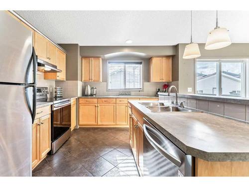 207 Bridlecrest Boulevard Sw, Calgary, AB - Indoor Photo Showing Kitchen With Stainless Steel Kitchen With Double Sink