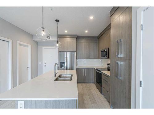 2111-681 Savanna Boulevard Ne, Calgary, AB - Indoor Photo Showing Kitchen With Double Sink With Upgraded Kitchen