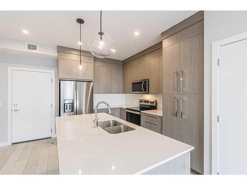 2111-681 Savanna Boulevard Ne, Calgary, AB - Indoor Photo Showing Kitchen With Double Sink With Upgraded Kitchen