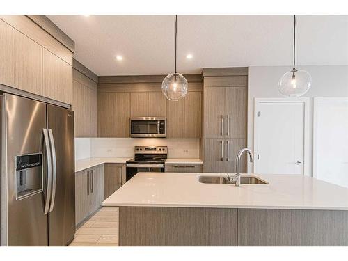 2111-681 Savanna Boulevard Ne, Calgary, AB - Indoor Photo Showing Kitchen With Double Sink With Upgraded Kitchen