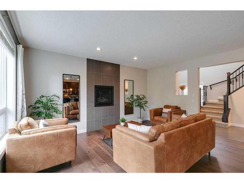 599 Panora Way Nw, Calgary, AB - Indoor Photo Showing Living Room With Fireplace