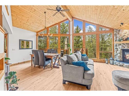 116 Eagle Terrace Road, Canmore, AB - Indoor Photo Showing Living Room With Fireplace