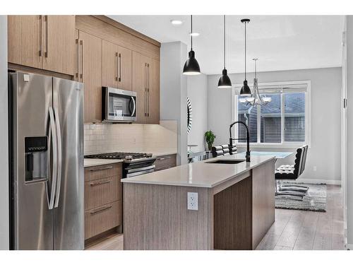 141 Corner Meadows Gate Ne, Calgary, AB - Indoor Photo Showing Kitchen With Upgraded Kitchen