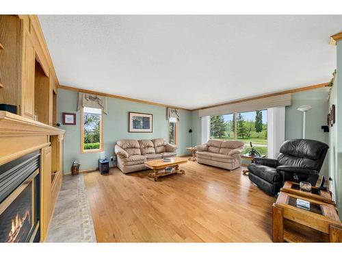 270168 Range Road 283, Rural Rocky View County, AB - Indoor Photo Showing Living Room With Fireplace