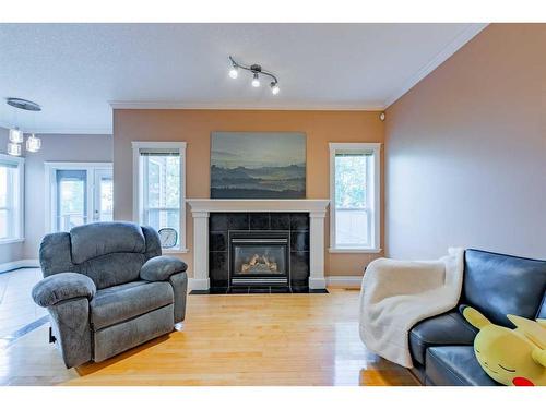 140 Royal Birch Crescent Nw, Calgary, AB - Indoor Photo Showing Living Room With Fireplace