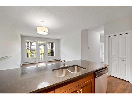 308-76 Panatella Road Nw, Calgary, AB - Indoor Photo Showing Kitchen With Double Sink