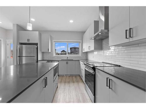 1833 Cornerstone Boulevard Ne, Calgary, AB - Indoor Photo Showing Kitchen With Stainless Steel Kitchen With Upgraded Kitchen