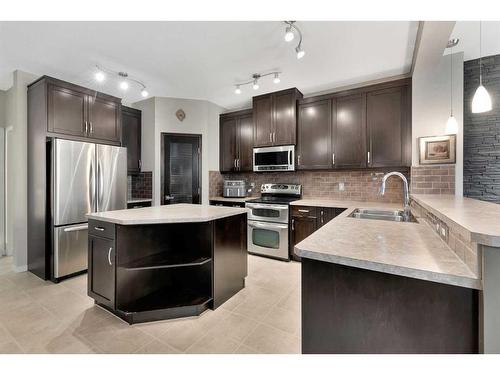 31 Copperstone Mews Se, Calgary, AB - Indoor Photo Showing Kitchen With Double Sink With Upgraded Kitchen