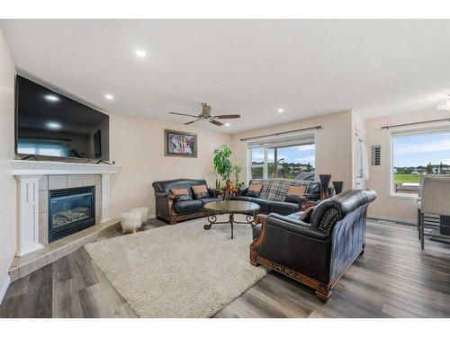 74 Martha'S Meadow Close Ne, Calgary, AB - Indoor Photo Showing Living Room With Fireplace