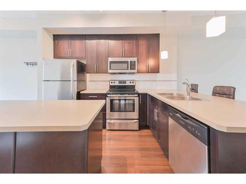 25 Redstone Circle, Calgary, AB - Indoor Photo Showing Kitchen With Stainless Steel Kitchen With Double Sink