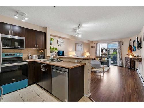 2223-60 Panatella Street Nw, Calgary, AB - Indoor Photo Showing Kitchen With Double Sink