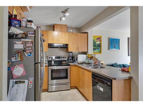 66 Panatella Villas Nw, Calgary, AB - Indoor Photo Showing Kitchen With Double Sink