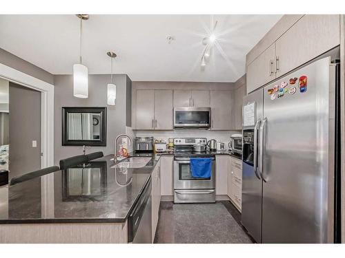 2111-240 Skyview Ranch Road Ne, Calgary, AB - Indoor Photo Showing Kitchen With Stainless Steel Kitchen With Double Sink With Upgraded Kitchen