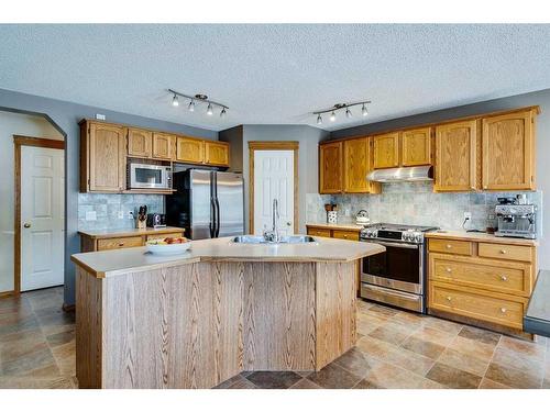 56 Valley Stream Circle Nw, Calgary, AB - Indoor Photo Showing Kitchen With Stainless Steel Kitchen With Double Sink