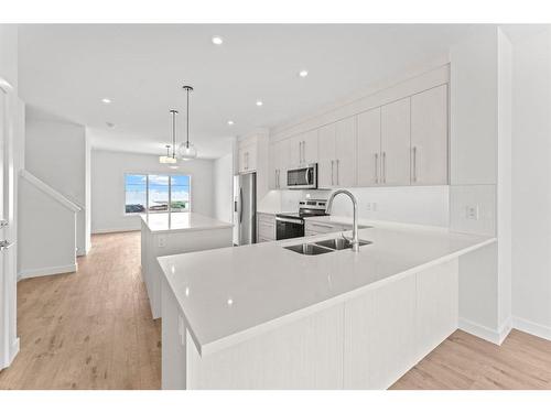 265 Rangeview Way Se, Calgary, AB - Indoor Photo Showing Kitchen With Double Sink With Upgraded Kitchen