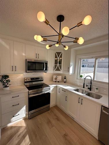 232 Deerpoint Se, Calgary, AB - Indoor Photo Showing Kitchen With Double Sink