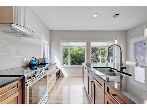 468 Mckenzie Lake Bay Se, Calgary, AB - Indoor Photo Showing Kitchen With Double Sink With Upgraded Kitchen