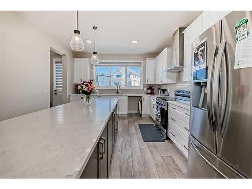 163 Belvedere Green Se, Calgary, AB - Indoor Photo Showing Kitchen With Upgraded Kitchen