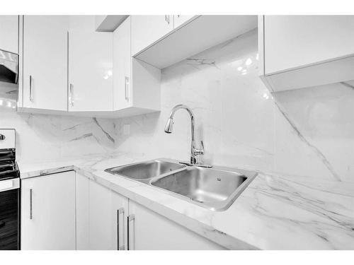 102-1728 34 Street Se, Calgary, AB - Indoor Photo Showing Kitchen With Double Sink