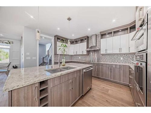 66 Heston Street Nw, Calgary, AB - Indoor Photo Showing Kitchen With Double Sink With Upgraded Kitchen