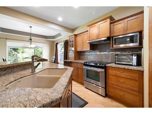 115 Chapala Drive Se, Calgary, AB - Indoor Photo Showing Kitchen With Double Sink