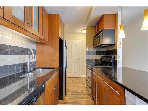 407-515 57 Avenue Sw, Calgary, AB - Indoor Photo Showing Kitchen With Double Sink