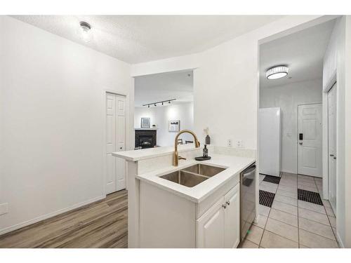 103-15212 Bannister Road Se, Calgary, AB - Indoor Photo Showing Kitchen With Double Sink