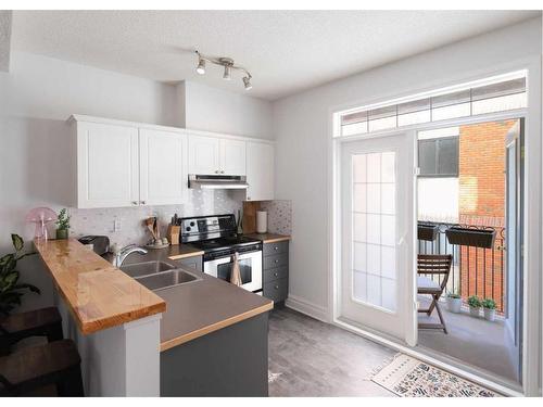 223-527 15 Avenue Sw, Calgary, AB - Indoor Photo Showing Kitchen With Double Sink
