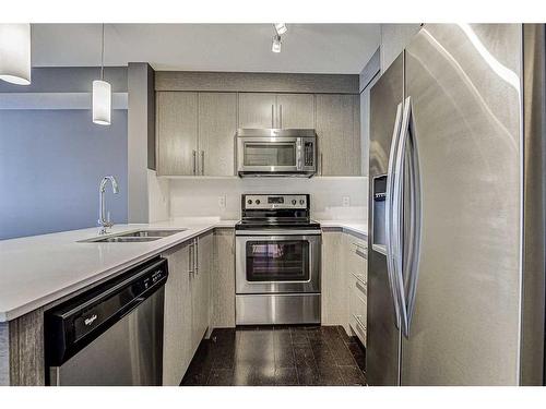 7306-302 Skyview Ranch Drive Ne, Calgary, AB - Indoor Photo Showing Kitchen With Stainless Steel Kitchen With Double Sink