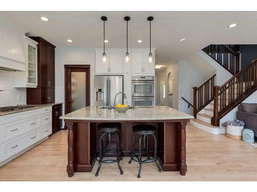 1177 Coopers Drive Sw, Airdrie, AB - Indoor Photo Showing Kitchen With Upgraded Kitchen